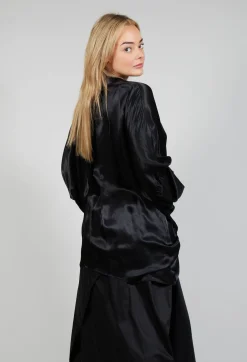 Bize Shirts & Blouses^Satin Shirt in Black