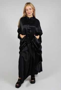 Bize Shirts & Blouses^Satin Shirt in Black