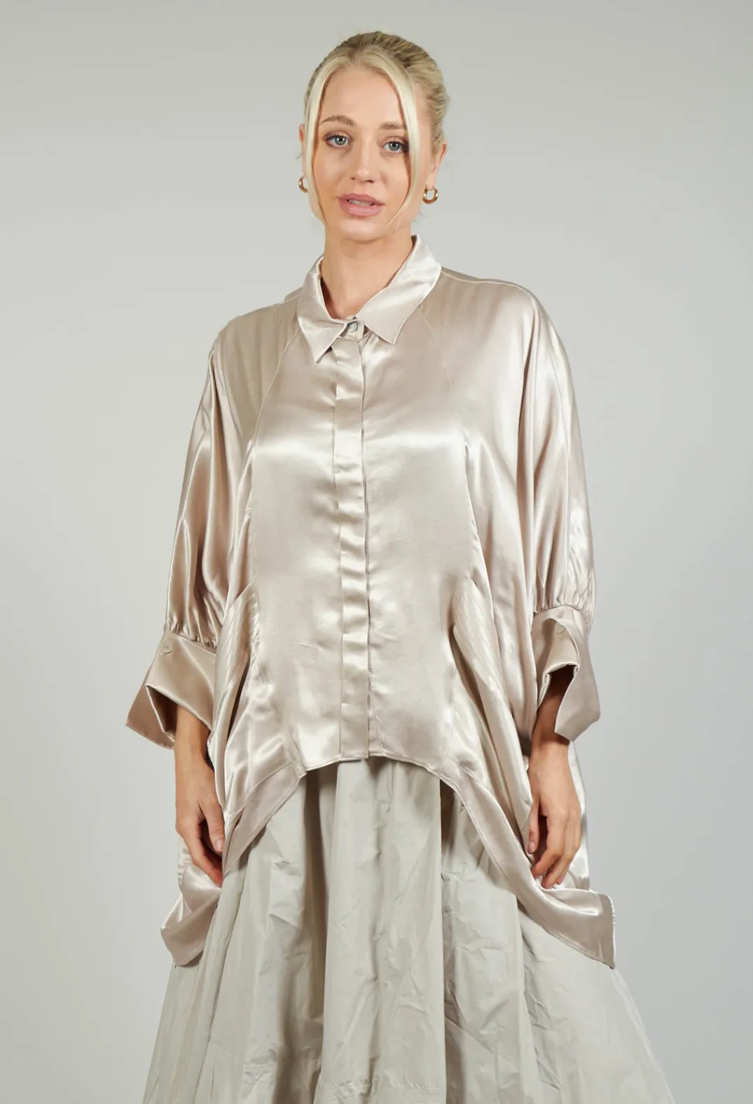 Bize Shirts & Blouses^Satin Shirt in Rose Gold
