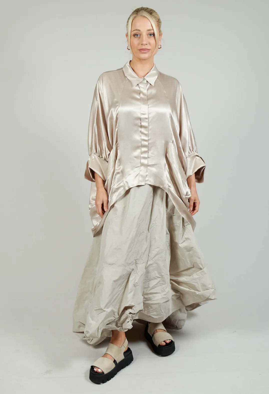 Bize Shirts & Blouses^Satin Shirt in Rose Gold