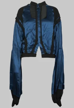 Umit Unal Shirts & Blouses^Satin Silk Blouse in Dark Navy