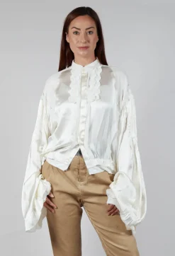 Umit Unal Shirts & Blouses^Satin Silk Blouse in Off White