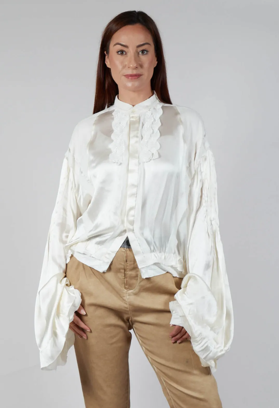 Umit Unal Shirts & Blouses^Satin Silk Blouse in Off White