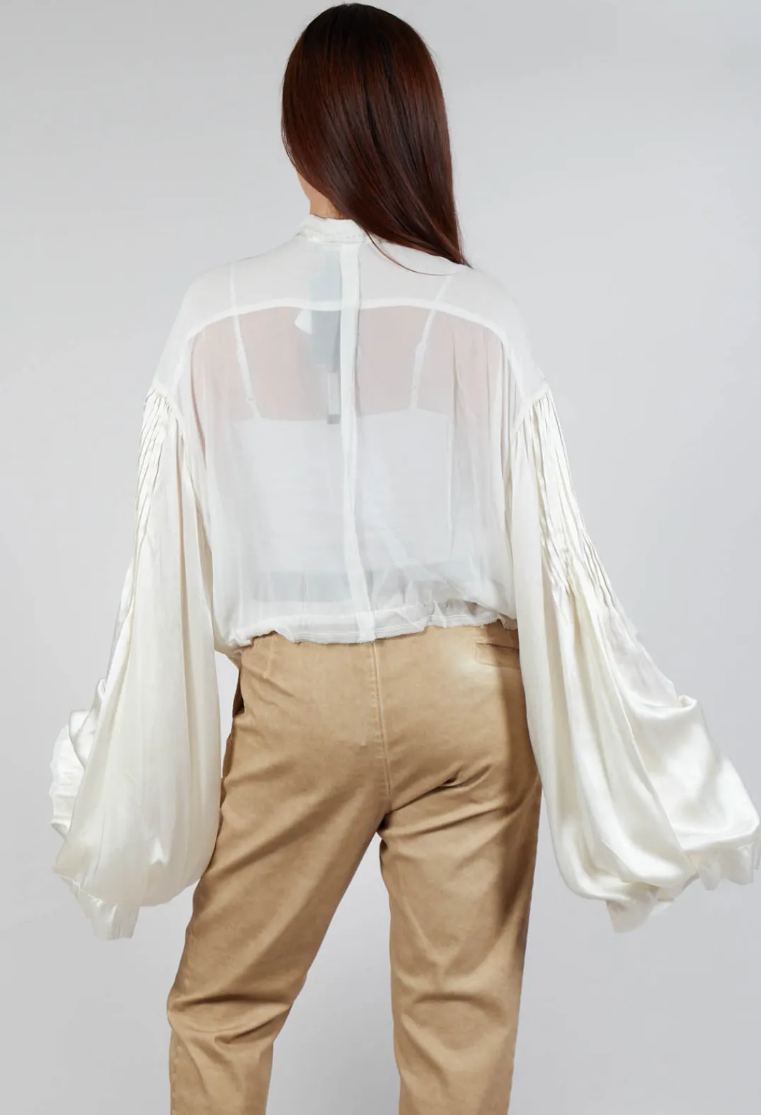 Umit Unal Shirts & Blouses^Satin Silk Blouse in Off White