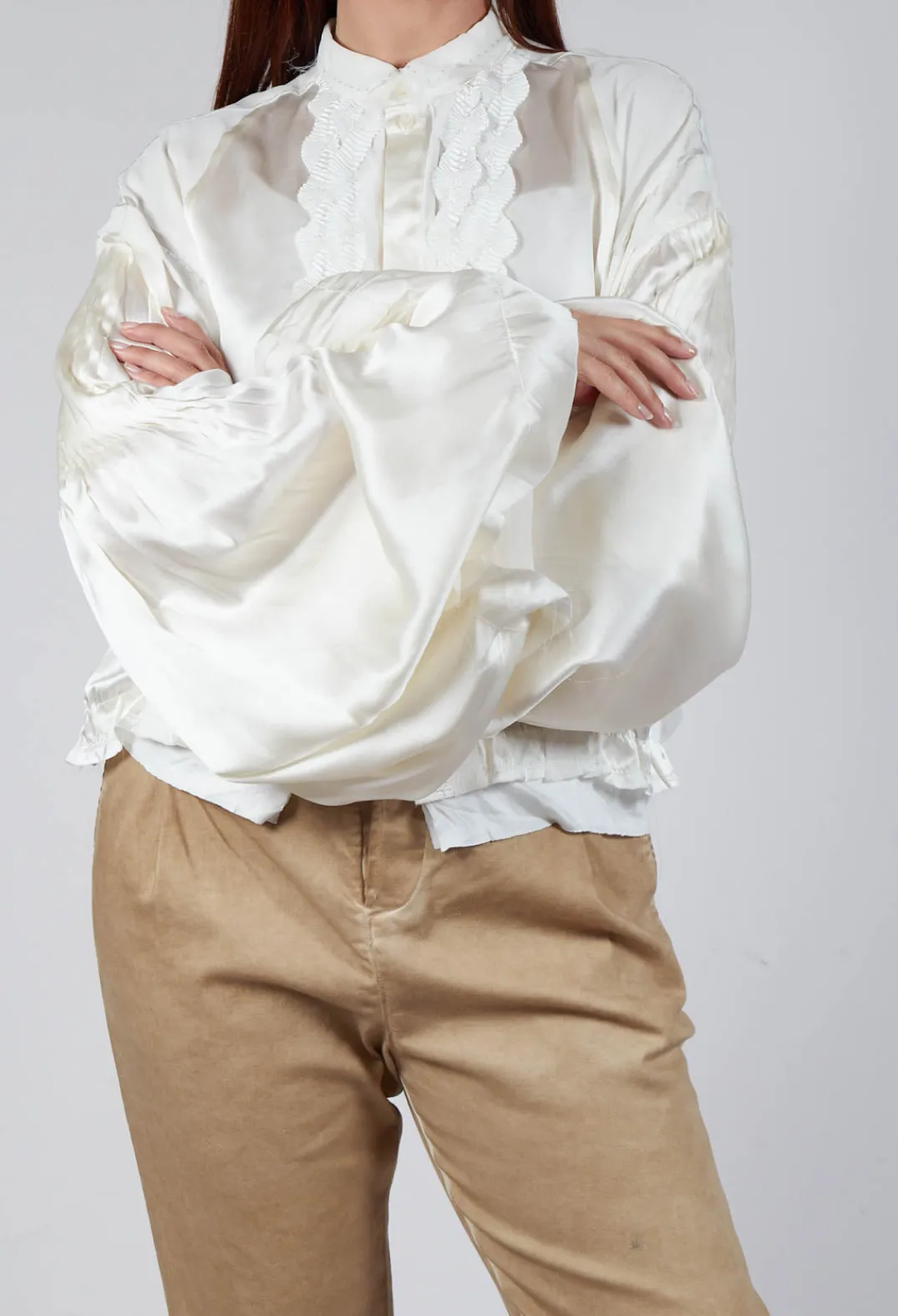 Umit Unal Shirts & Blouses^Satin Silk Blouse in Off White