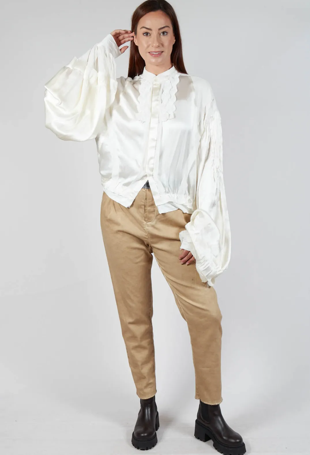 Umit Unal Shirts & Blouses^Satin Silk Blouse in Off White