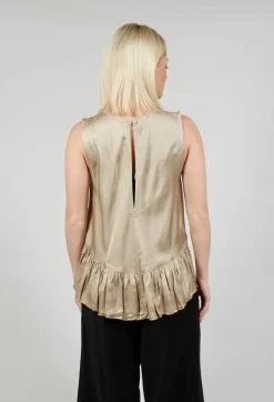 Les Filles d'Ailleurs Tops^Satin Vest Top in Gold