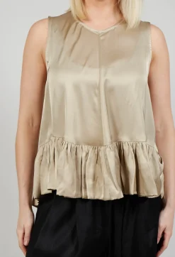 Les Filles d'Ailleurs Tops^Satin Vest Top in Gold