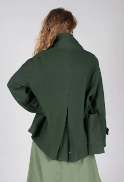 SOH Coats^Scarf Collar Coat in Military