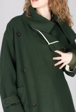 SOH Coats^Scarf Collar Coat in Military