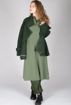 SOH Coats^Scarf Collar Coat in Military