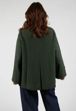 SOH Coats^Scarf Collar Coat in Military