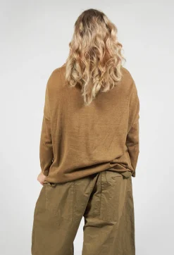 Album Di Famiglia Jumpers^Scollo V Jumper in Khaki