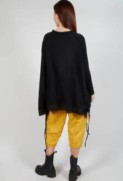 Bread and Butter Tops^Scrible Print Tunic in Yellow and Black
