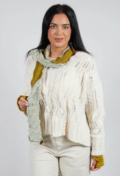 Butapana Scarves^Sea Wool Scarf in Mustard Greige