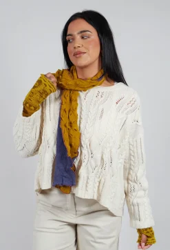 Butapana Scarves^Sea Wool Scarf in Periwinkle Mustard