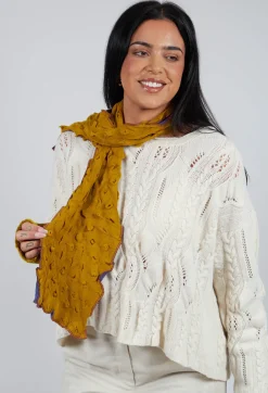 Butapana Scarves^Sea Wool Scarf in Periwinkle Mustard