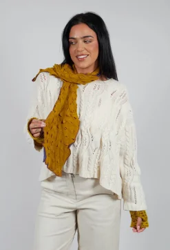 Butapana Scarves^Sea Wool Scarf in Periwinkle Mustard