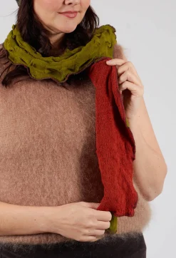 Butapana Scarves^Sea Wool Scarf in Rust Olive
