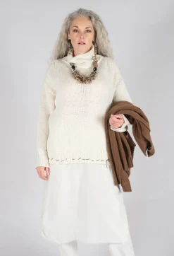 Un-namable Jumpers^Seamed Sweater with Gauze in Cream