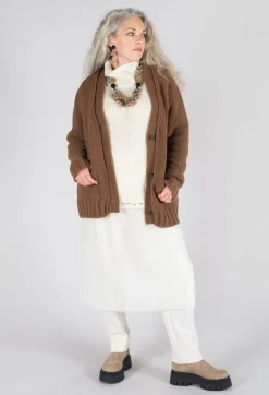 Un-namable Jumpers^Seamed Sweater with Gauze in Cream