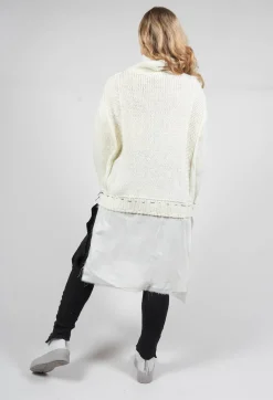 Un-namable Jumpers^Seamed Sweater with Gauze in Cream