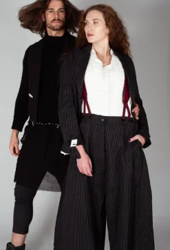 Un-namable Jumpers^Seamed Sweater with Gauze in Black
