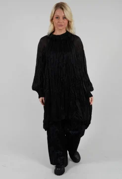 Amici Dresses^Semi Sheer Shirt Dress in Black