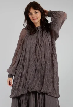 Amici Dresses^Semi Sheer Shirt Dress in Iron