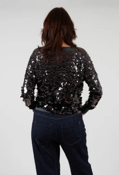 Sfizio Cardigans^Sequin Cardigan in Dark Grey