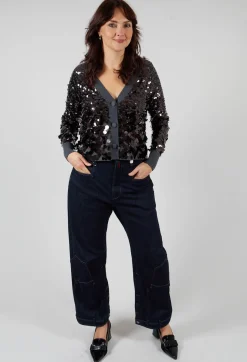Sfizio Cardigans^Sequin Cardigan in Dark Grey
