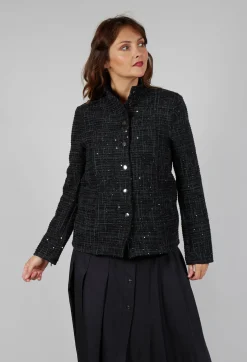 Sarah Pacini Jackets^Sequin Jacket in Charcoal