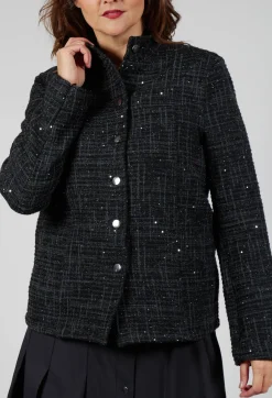 Sarah Pacini Jackets^Sequin Jacket in Charcoal