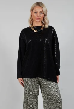 Xenia Design Co-ords & Suits^Sequin Top Shirt Utek in Black