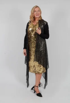 La Haine Cardigans^Sequin Waterfall Cardigan in Black