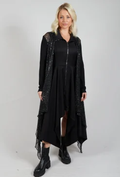La Haine Cardigans^Sequin Waterfall Cardigan in Black