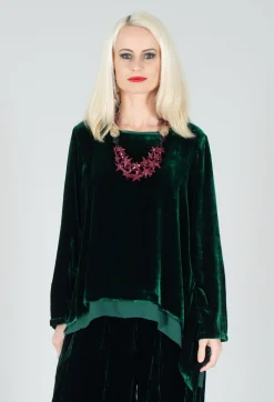 Bianco Levrin Tops^Sevda Top in Bottle Green