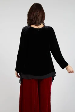 Bianco Levrin Tops^Sevda Top in Chiffon Black