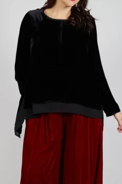 Bianco Levrin Tops^Sevda Top in Chiffon Black