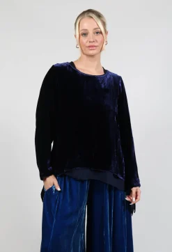 Bianco Levrin Tops^Sevda Top in Navy Blue