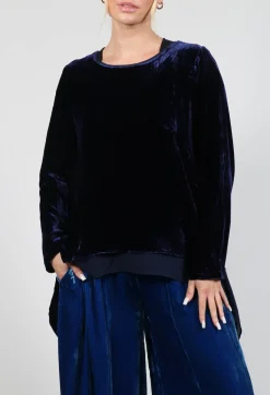 Bianco Levrin Tops^Sevda Top in Navy Blue