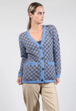 Fringe Knitwear|Cardigans^Sharon Cardigan in Blue and Brown