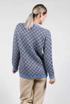 Fringe Knitwear|Cardigans^Sharon Cardigan in Blue and Brown