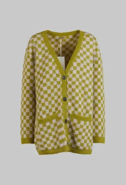 Fringe Knitwear|Cardigans^Sharon Cardigan in Green and Beige