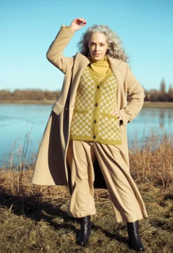 Fringe Knitwear|Cardigans^Sharon Cardigan in Green and Beige
