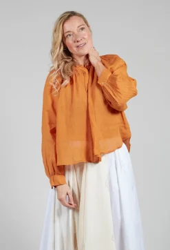 Sfizio Shirts & Blouses^Sheer Blouse in Orange Pepper