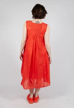 Rundholz Dip Dresses^Sheer Boat Neckline Dress in Mandarine Paper