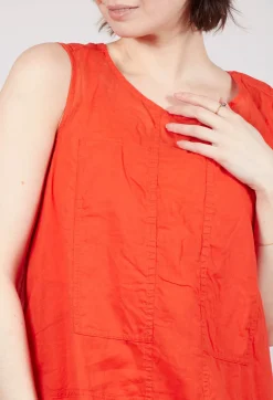 Rundholz Dip Dresses^Sheer Boat Neckline Dress in Mandarine Paper