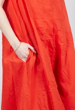 Rundholz Dip Dresses^Sheer Boat Neckline Dress in Mandarine Paper