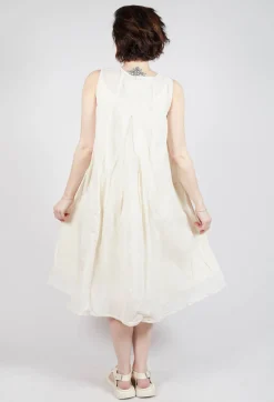 Rundholz Dip Dresses^Sheer Boat Neckline Dress in Greige Paper